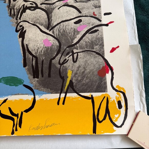Menashe Kadishman 'Sheep Portfolio 7' Multicolor Etching & Screenprint Autograph - Picture 5 of 7